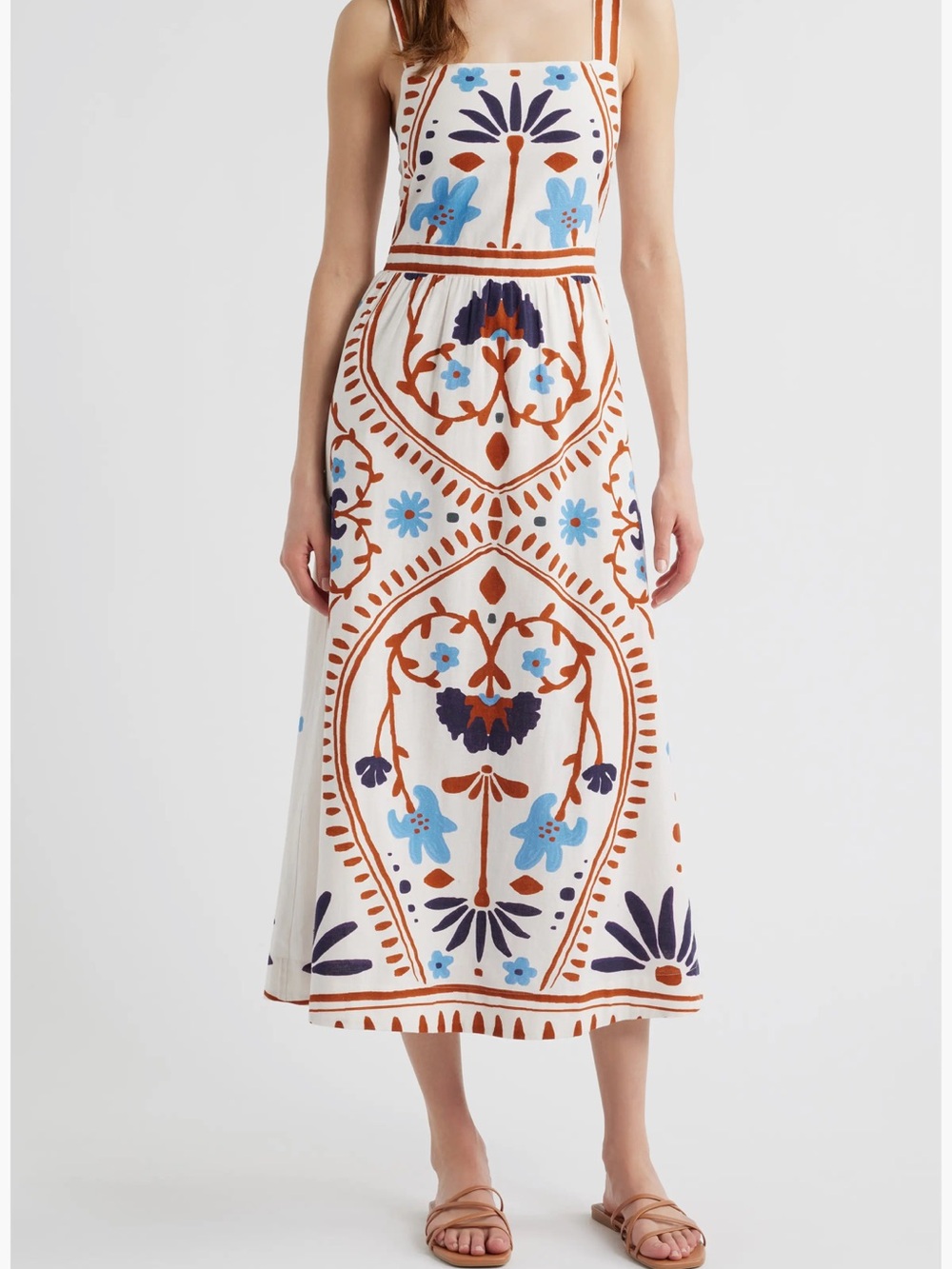 Carmen Mixed Print Cotton & Linen Mini Dress